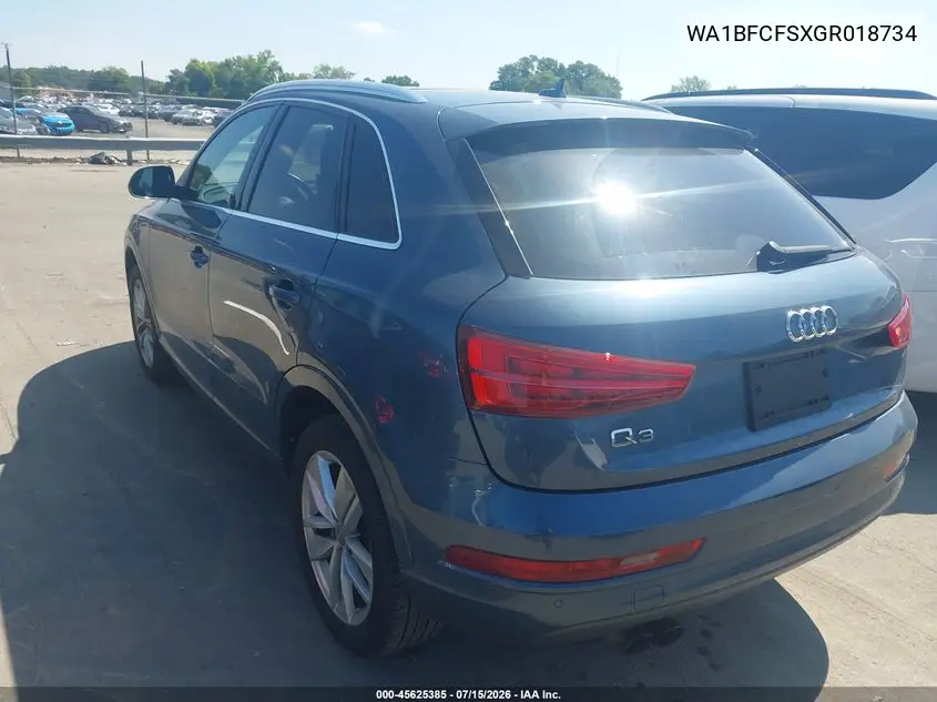 2016 Audi Q3 2.0T Premium Plus VIN: WA1BFCFSXGR018734 Lot: 45625385