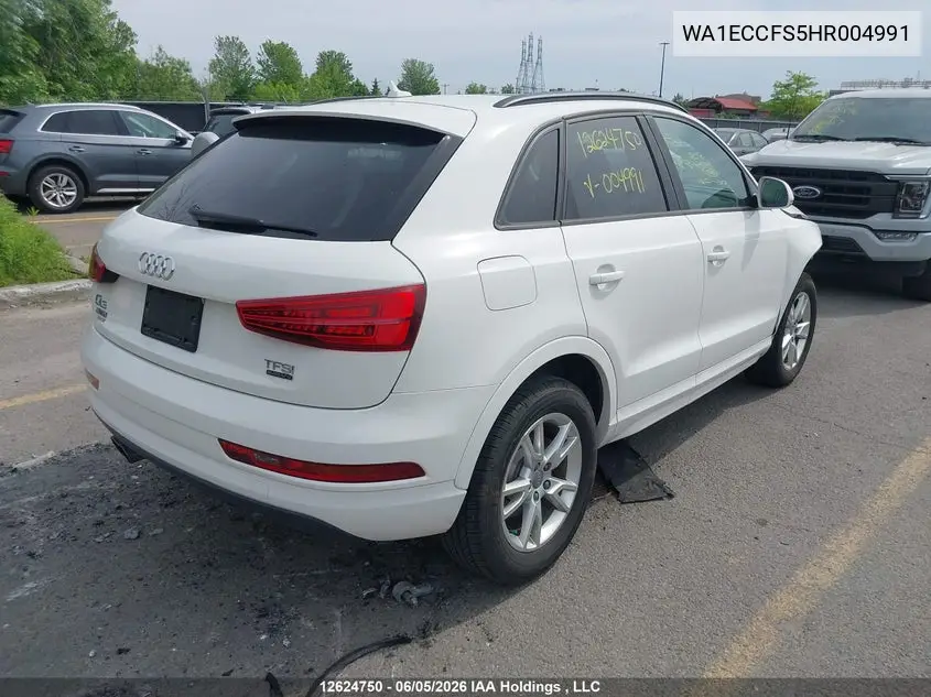 2017 Audi Q3 2.0T Komfort VIN: WA1ECCFS5HR004991 Lot: 12624750