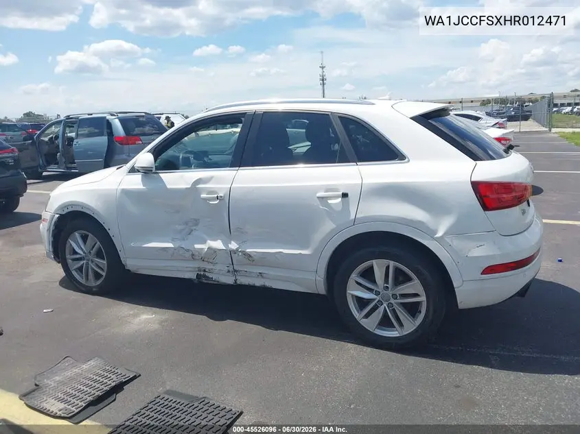 2017 Audi Q3 2.0T Premium VIN: WA1JCCFSXHR012471 Lot: 45526096