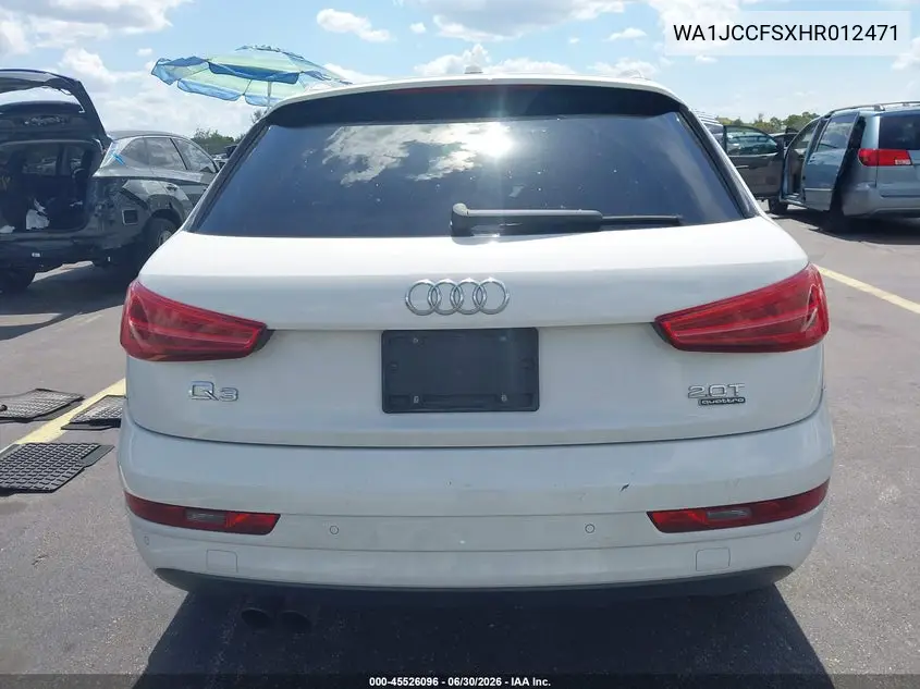 2017 Audi Q3 2.0T Premium VIN: WA1JCCFSXHR012471 Lot: 45526096