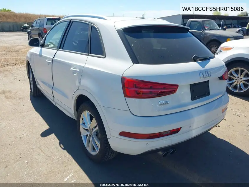2017 Audi Q3 2.0T Premium VIN: WA1BCCFS5HR015086 Lot: 45562776
