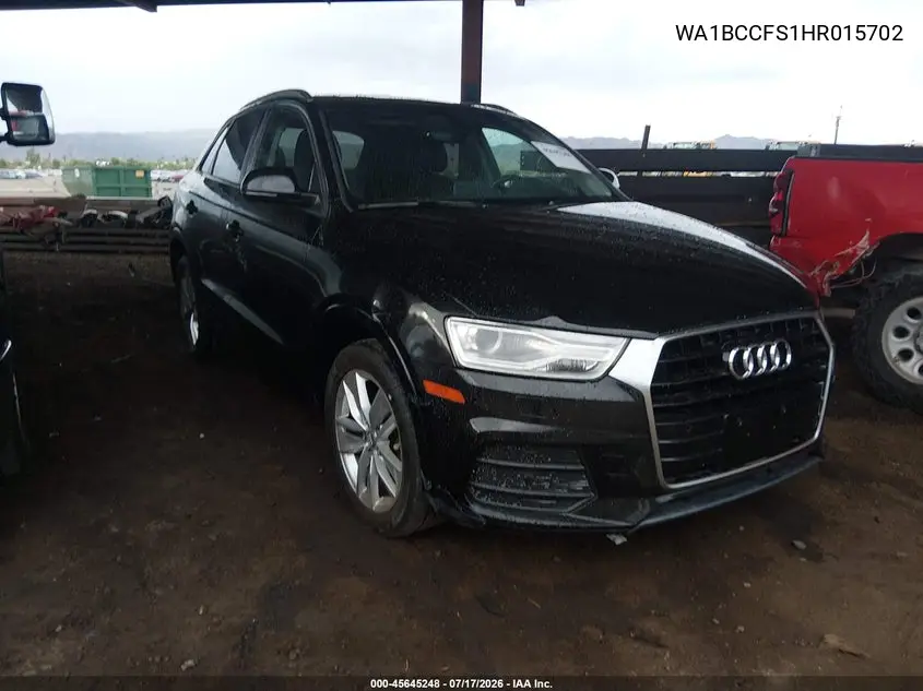 2017 Audi Q3 2.0T Premium VIN: WA1BCCFS1HR015702 Lot: 45645248