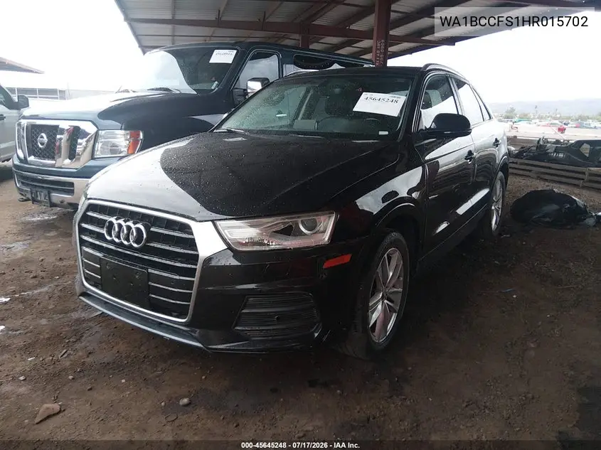 2017 Audi Q3 2.0T Premium VIN: WA1BCCFS1HR015702 Lot: 45645248