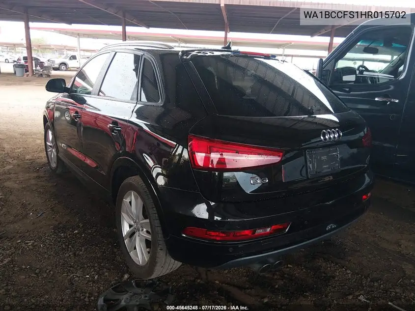 2017 Audi Q3 2.0T Premium VIN: WA1BCCFS1HR015702 Lot: 45645248