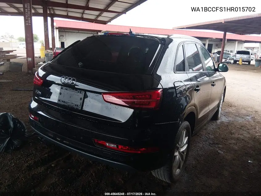 2017 Audi Q3 2.0T Premium VIN: WA1BCCFS1HR015702 Lot: 45645248
