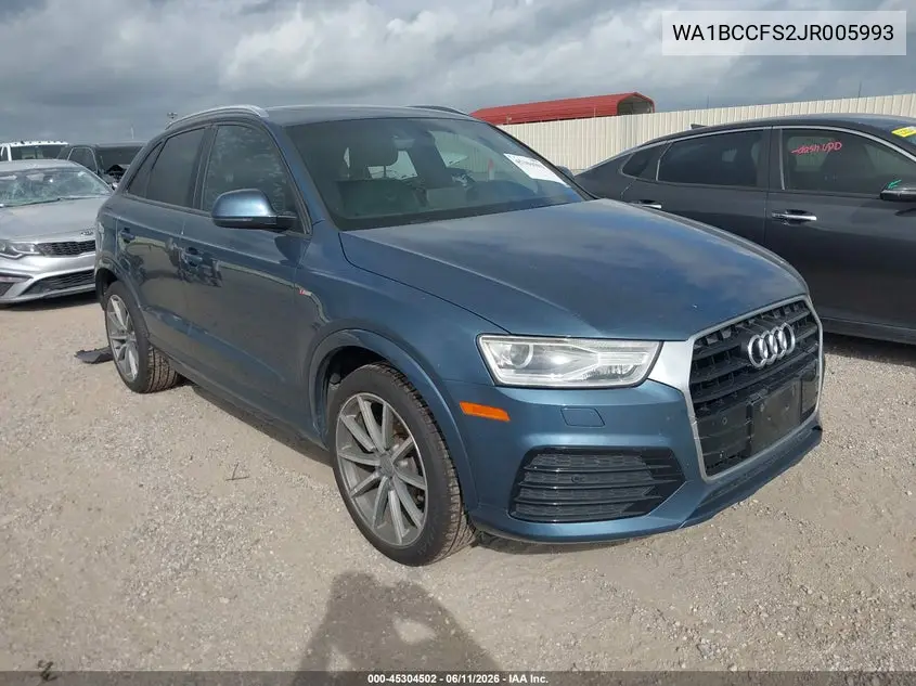 2018 Audi Q3 2.0T Premium/2.0T Sport Premium VIN: WA1BCCFS2JR005993 Lot: 45304502