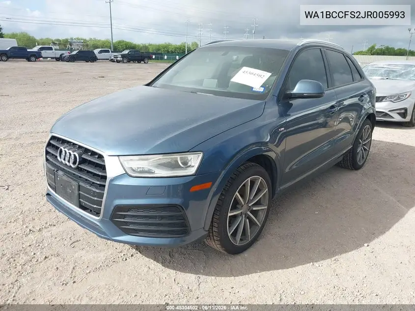 2018 Audi Q3 2.0T Premium/2.0T Sport Premium VIN: WA1BCCFS2JR005993 Lot: 45304502