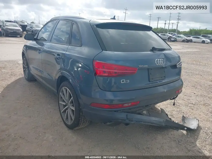 2018 Audi Q3 2.0T Premium/2.0T Sport Premium VIN: WA1BCCFS2JR005993 Lot: 45304502
