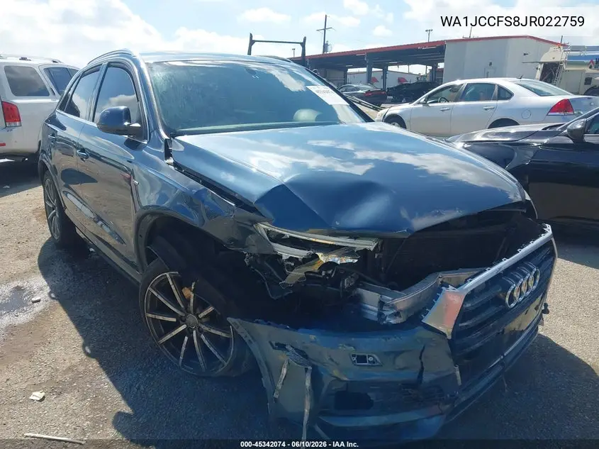 2018 Audi Q3 2.0T Premium VIN: WA1JCCFS8JR022759 Lot: 45342074