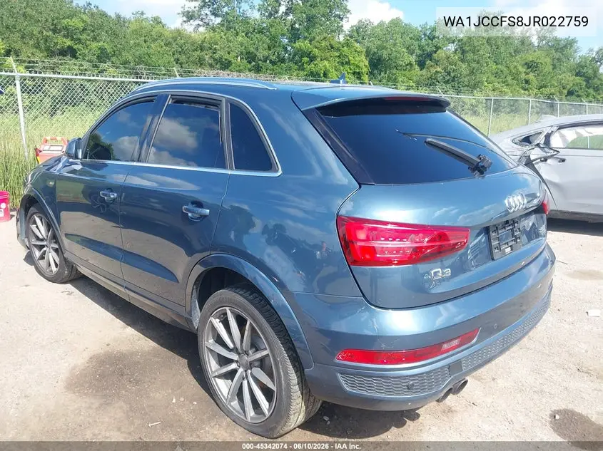 2018 Audi Q3 2.0T Premium VIN: WA1JCCFS8JR022759 Lot: 45342074
