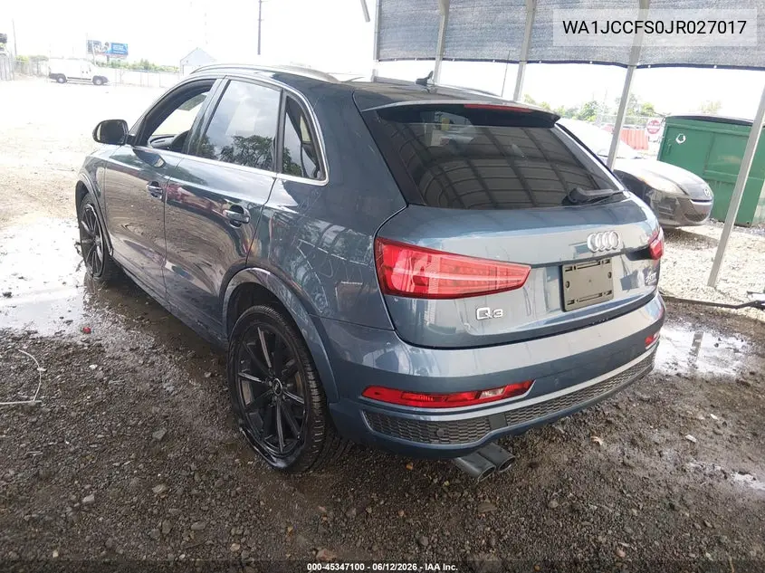 2018 Audi Q3 2.0T Premium/2.0T Sport Premium VIN: WA1JCCFS0JR027017 Lot: 45347100