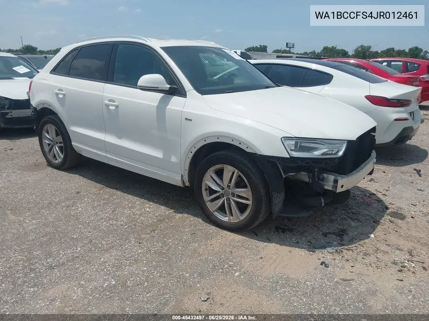 2018 Audi Q3 2.0T Premium/2.0T Sport Premium VIN: WA1BCCFS4JR012461 Lot: 45432497