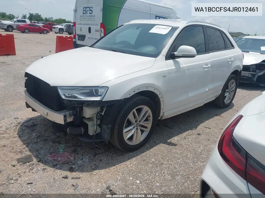 2018 Audi Q3 2.0T Premium/2.0T Sport Premium VIN: WA1BCCFS4JR012461 Lot: 45432497