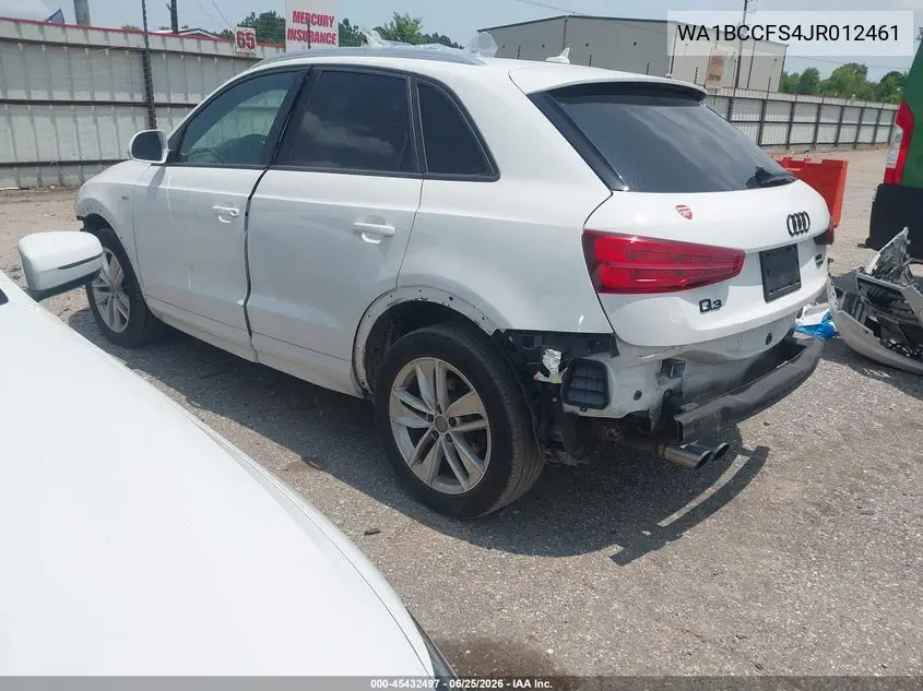 2018 Audi Q3 2.0T Premium/2.0T Sport Premium VIN: WA1BCCFS4JR012461 Lot: 45432497