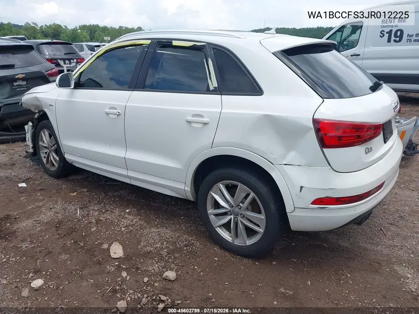 2018 Audi Q3 2.0T Premium/2.0T Sport Premium VIN: WA1BCCFS3JR012225 Lot: 45602799