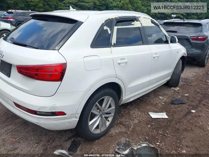 2018 Audi Q3 2.0T Premium/2.0T Sport Premium VIN: WA1BCCFS3JR012225 Lot: 45602799