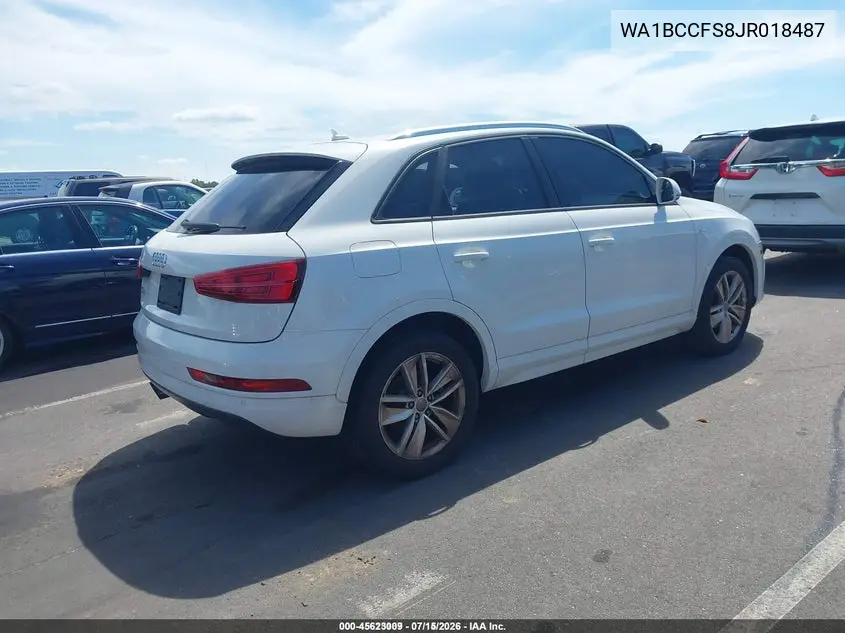 2018 Audi Q3 2.0T Premium/2.0T Sport Premium VIN: WA1BCCFS8JR018487 Lot: 45623009