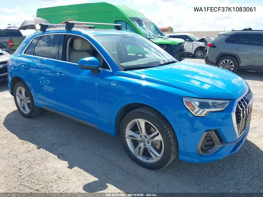 2019 Audi Q3 2.0T S Line Premium VIN: WA1FECF37K1083061 Lot: 45337990