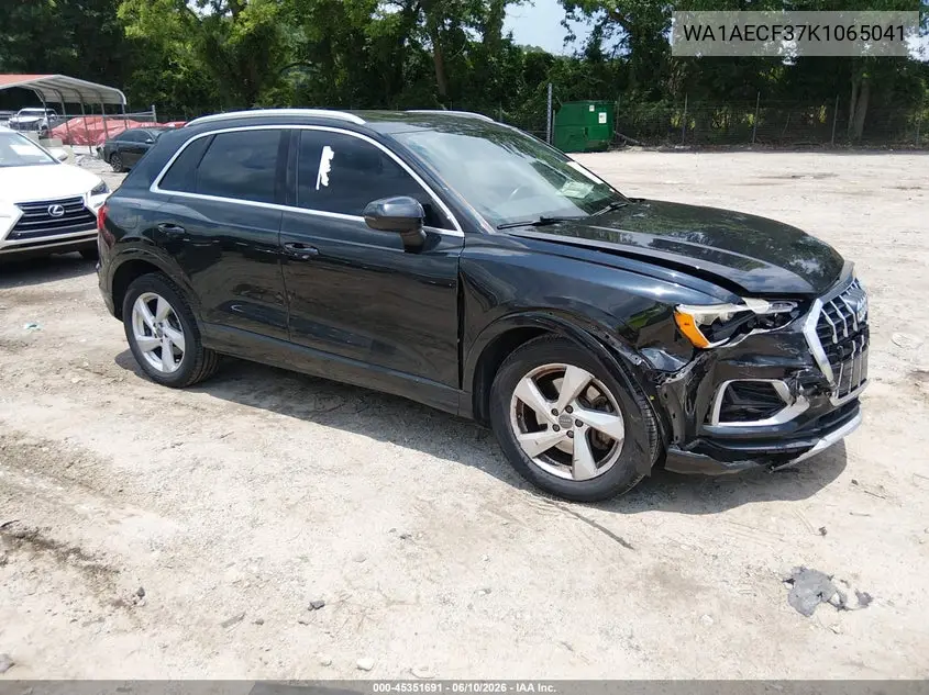 2019 Audi Q3 2.0T Premium VIN: WA1AECF37K1065041 Lot: 45351691