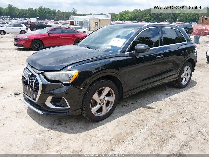 2019 Audi Q3 2.0T Premium VIN: WA1AECF37K1065041 Lot: 45351691