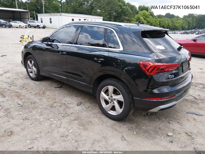 2019 Audi Q3 2.0T Premium VIN: WA1AECF37K1065041 Lot: 45351691