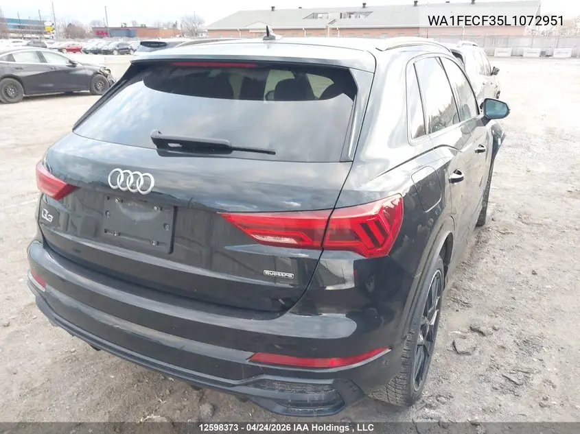 2020 Audi Q3 Prestige S-Line VIN: WA1FECF35L1072951 Lot: 12598373