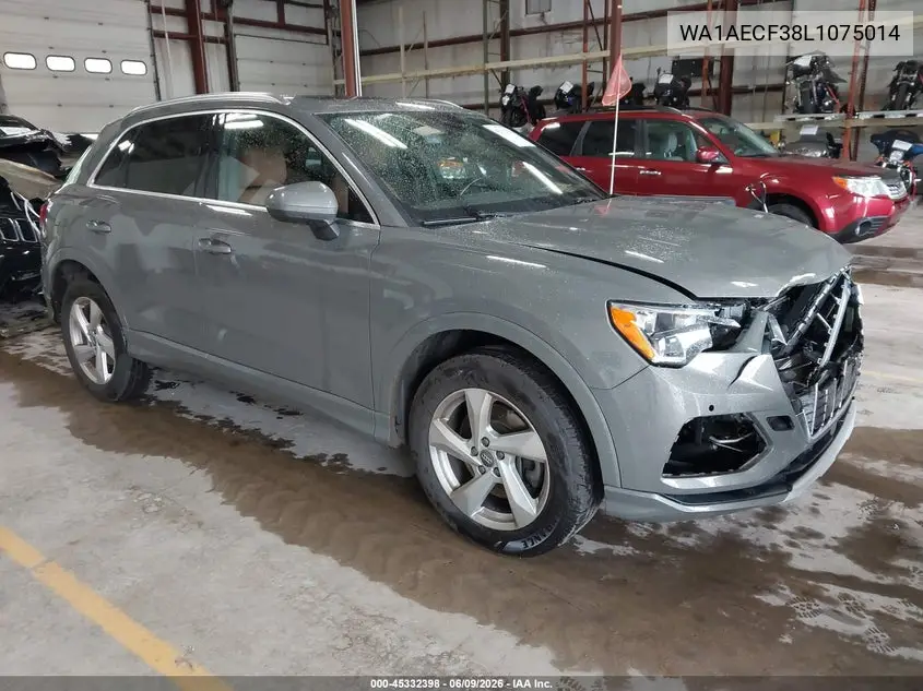 2020 Audi Q3 Premium 45 Tfsi Quattro Tiptronic VIN: WA1AECF38L1075014 Lot: 45332398