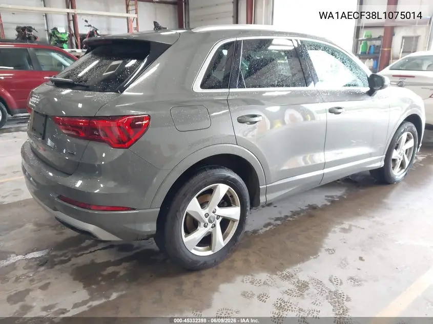 2020 Audi Q3 Premium 45 Tfsi Quattro Tiptronic VIN: WA1AECF38L1075014 Lot: 45332398