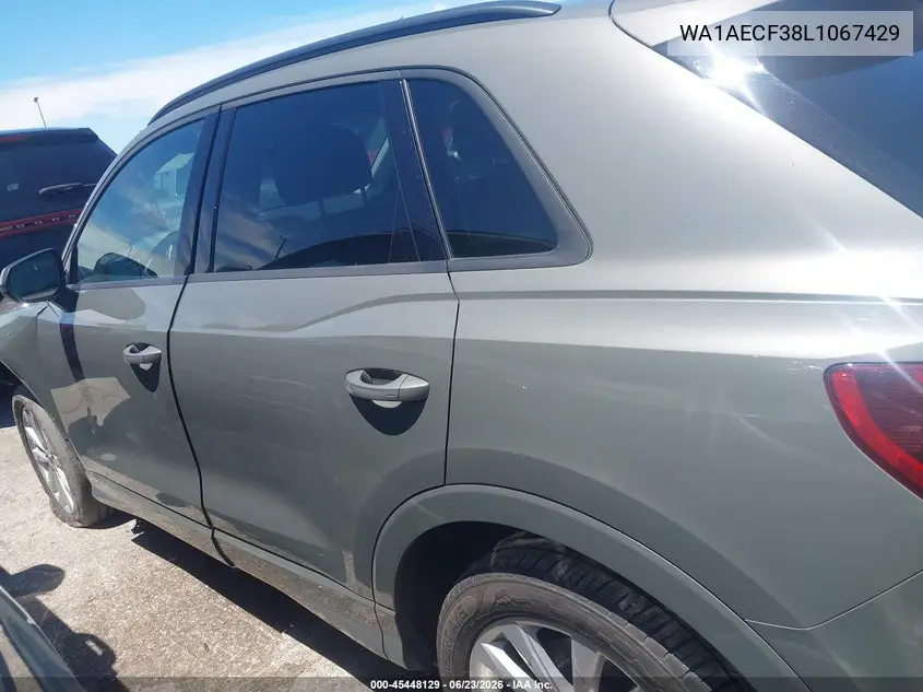 2020 Audi Q3 Premium 45 Tfsi Quattro Tiptronic VIN: WA1AECF38L1067429 Lot: 45448129