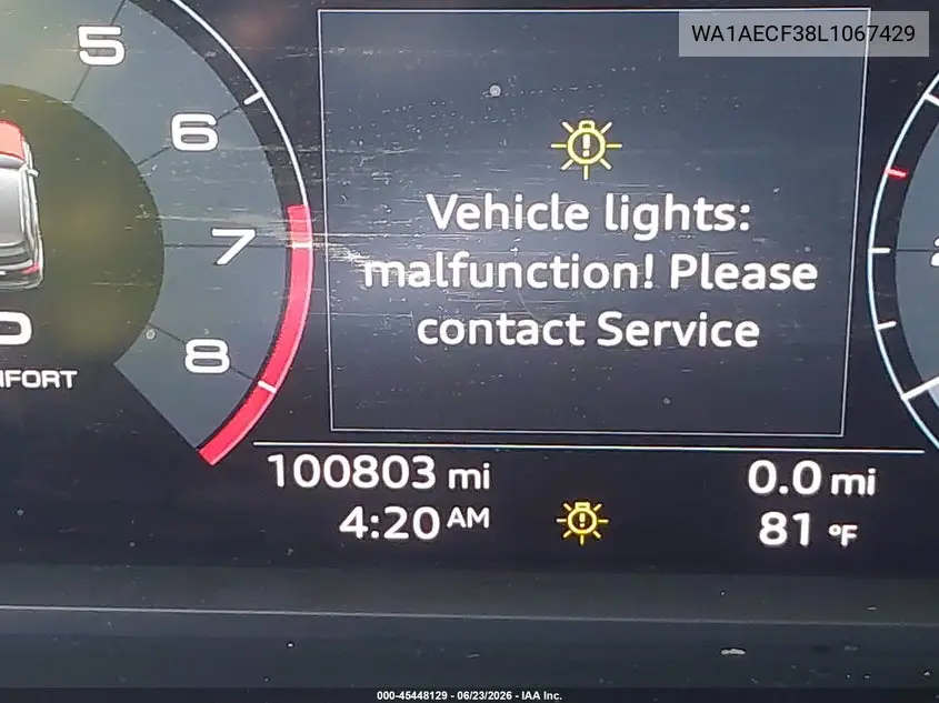 2020 Audi Q3 Premium 45 Tfsi Quattro Tiptronic VIN: WA1AECF38L1067429 Lot: 45448129
