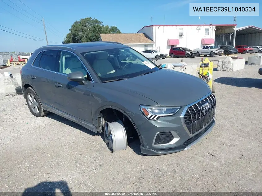 2020 Audi Q3 Premium Plus 45 Tfsi Quattro Tiptronic VIN: WA1BECF39L1040504 Lot: 45512052