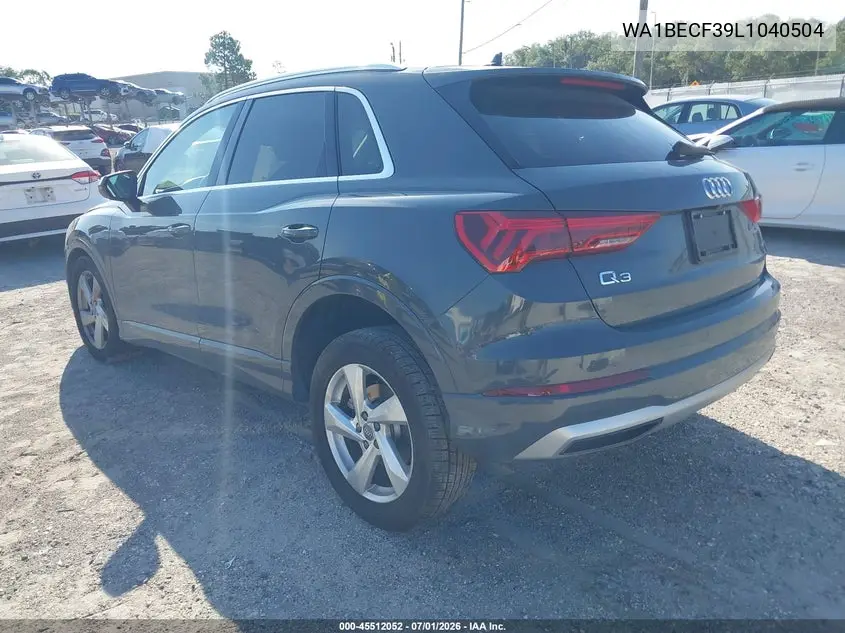 2020 Audi Q3 Premium Plus 45 Tfsi Quattro Tiptronic VIN: WA1BECF39L1040504 Lot: 45512052