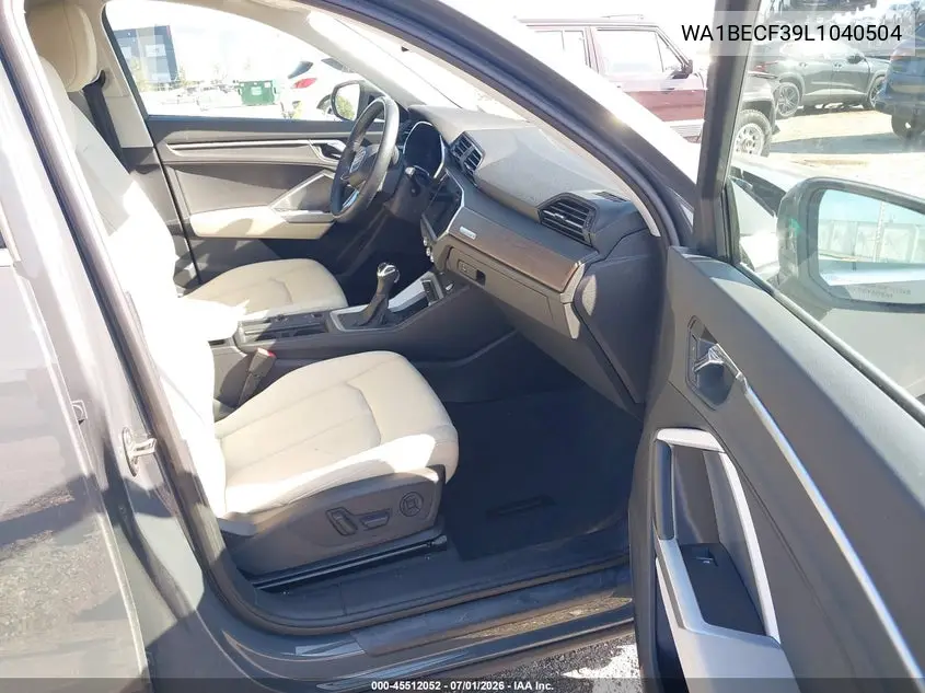 2020 Audi Q3 Premium Plus 45 Tfsi Quattro Tiptronic VIN: WA1BECF39L1040504 Lot: 45512052