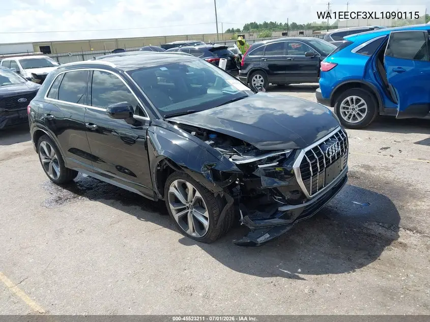 2020 Audi Q3 Premium Plus 45 Tfsi S Line Quattro Tiptronic VIN: WA1EECF3XL1090115 Lot: 45523211