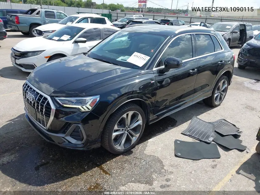 2020 Audi Q3 Premium Plus 45 Tfsi S Line Quattro Tiptronic VIN: WA1EECF3XL1090115 Lot: 45523211