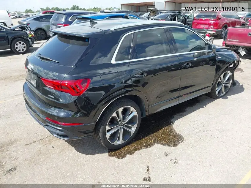 2020 Audi Q3 Premium Plus 45 Tfsi S Line Quattro Tiptronic VIN: WA1EECF3XL1090115 Lot: 45523211