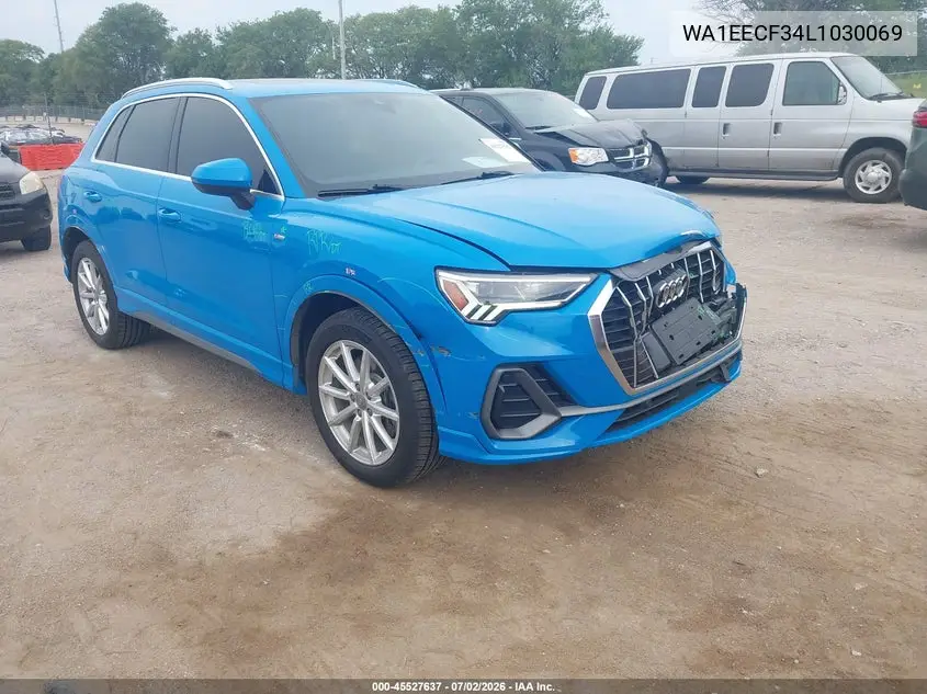 2020 Audi Q3 Premium Plus 45 Tfsi S Line Quattro Tiptronic VIN: WA1EECF34L1030069 Lot: 45527637