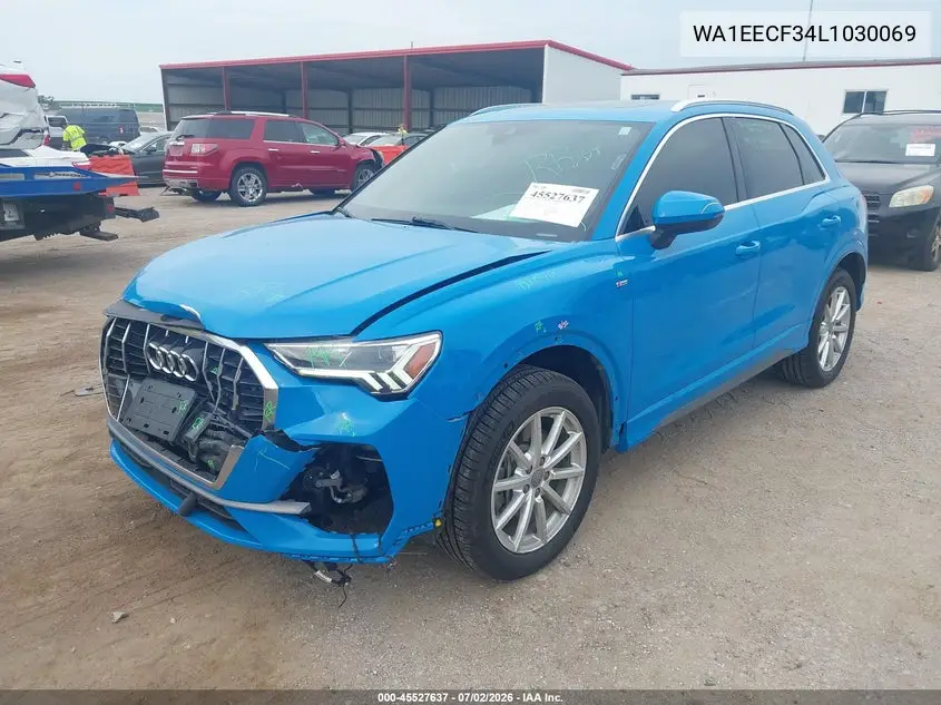 2020 Audi Q3 Premium Plus 45 Tfsi S Line Quattro Tiptronic VIN: WA1EECF34L1030069 Lot: 45527637