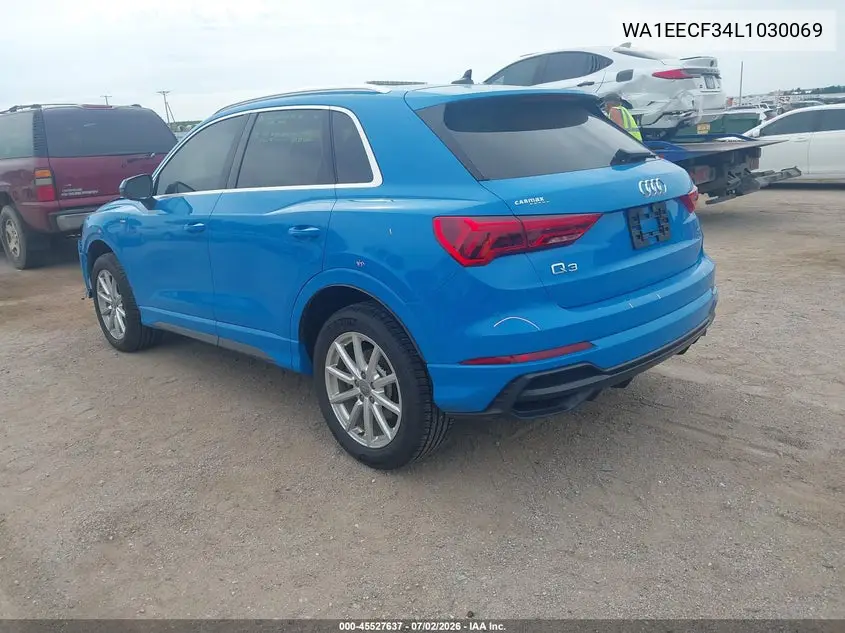 2020 Audi Q3 Premium Plus 45 Tfsi S Line Quattro Tiptronic VIN: WA1EECF34L1030069 Lot: 45527637