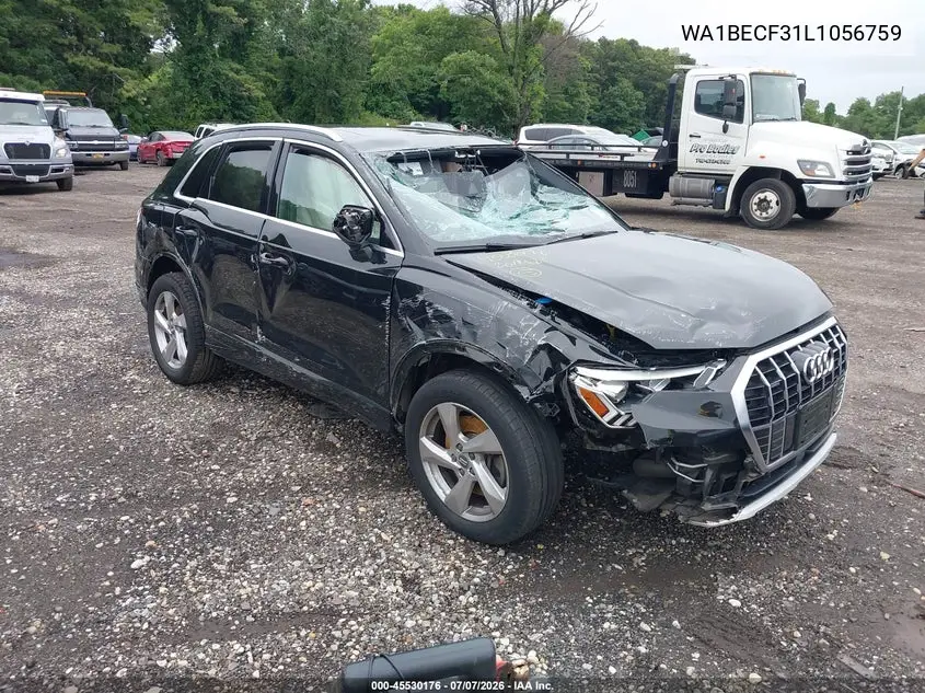 2020 Audi Q3 Premium Plus 45 Tfsi Quattro Tiptronic VIN: WA1BECF31L1056759 Lot: 45530176