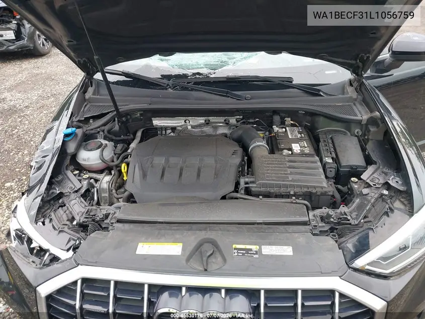 2020 Audi Q3 Premium Plus 45 Tfsi Quattro Tiptronic VIN: WA1BECF31L1056759 Lot: 45530176
