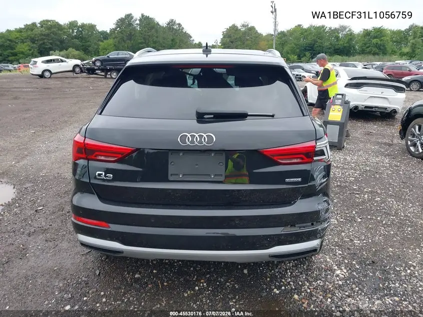 2020 Audi Q3 Premium Plus 45 Tfsi Quattro Tiptronic VIN: WA1BECF31L1056759 Lot: 45530176