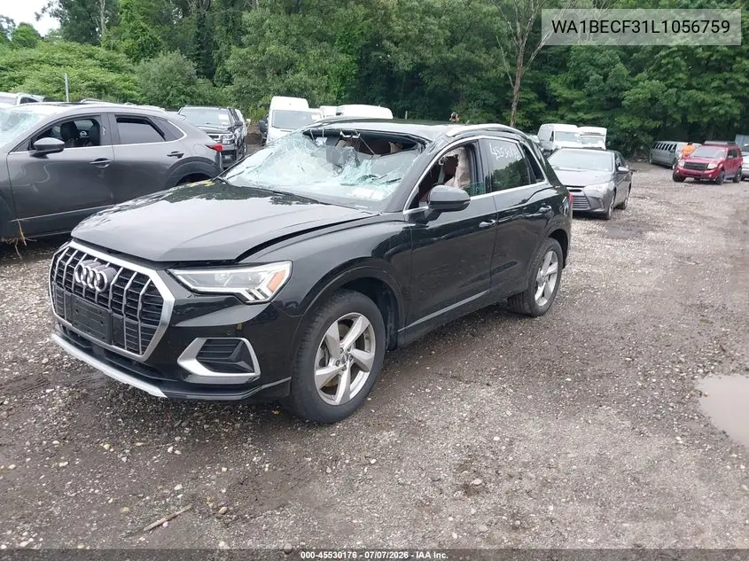 2020 Audi Q3 Premium Plus 45 Tfsi Quattro Tiptronic VIN: WA1BECF31L1056759 Lot: 45530176