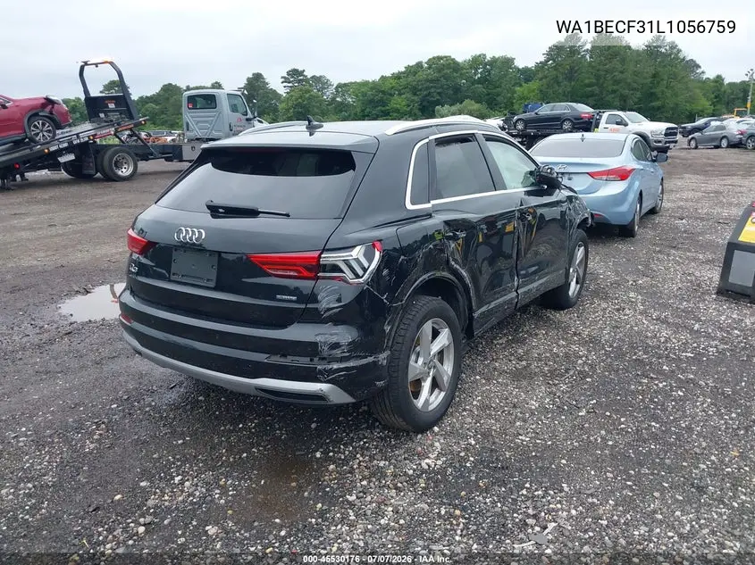 2020 Audi Q3 Premium Plus 45 Tfsi Quattro Tiptronic VIN: WA1BECF31L1056759 Lot: 45530176