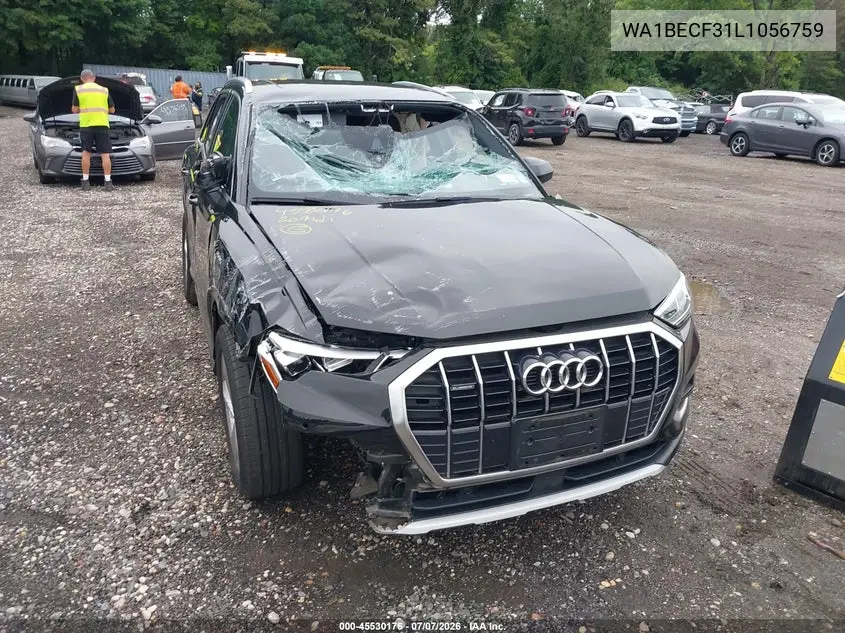 2020 Audi Q3 Premium Plus 45 Tfsi Quattro Tiptronic VIN: WA1BECF31L1056759 Lot: 45530176