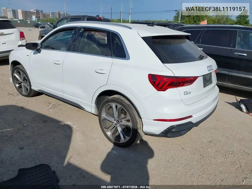 2020 Audi Q3 Premium Plus 45 Tfsi S Line Quattro Tiptronic VIN: WA1EECF38L1119157 Lot: 45571971