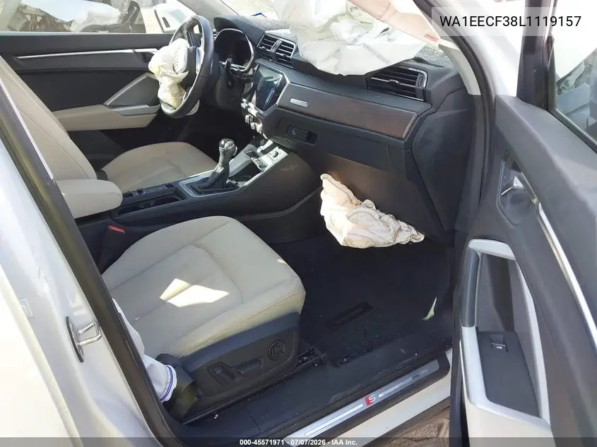 2020 Audi Q3 Premium Plus 45 Tfsi S Line Quattro Tiptronic VIN: WA1EECF38L1119157 Lot: 45571971
