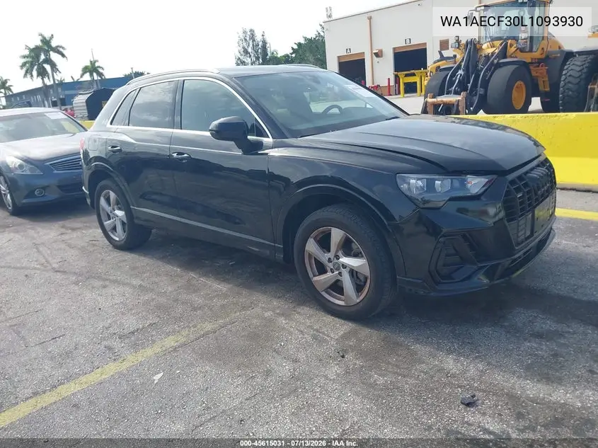 2020 Audi Q3 Premium 45 Tfsi Quattro Tiptronic VIN: WA1AECF30L1093930 Lot: 45615031