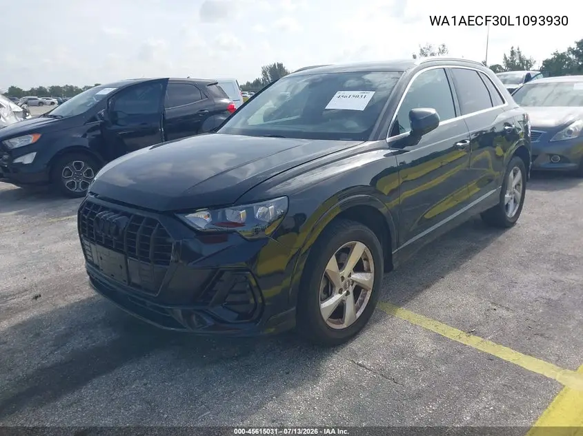 2020 Audi Q3 Premium 45 Tfsi Quattro Tiptronic VIN: WA1AECF30L1093930 Lot: 45615031