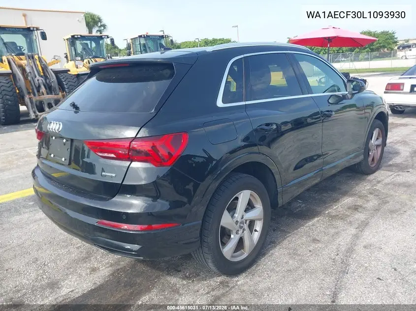 2020 Audi Q3 Premium 45 Tfsi Quattro Tiptronic VIN: WA1AECF30L1093930 Lot: 45615031